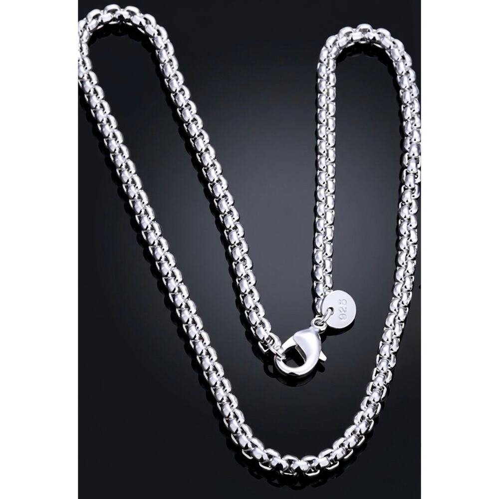 925 stamp 5MM popcorn chain silver color 18inches